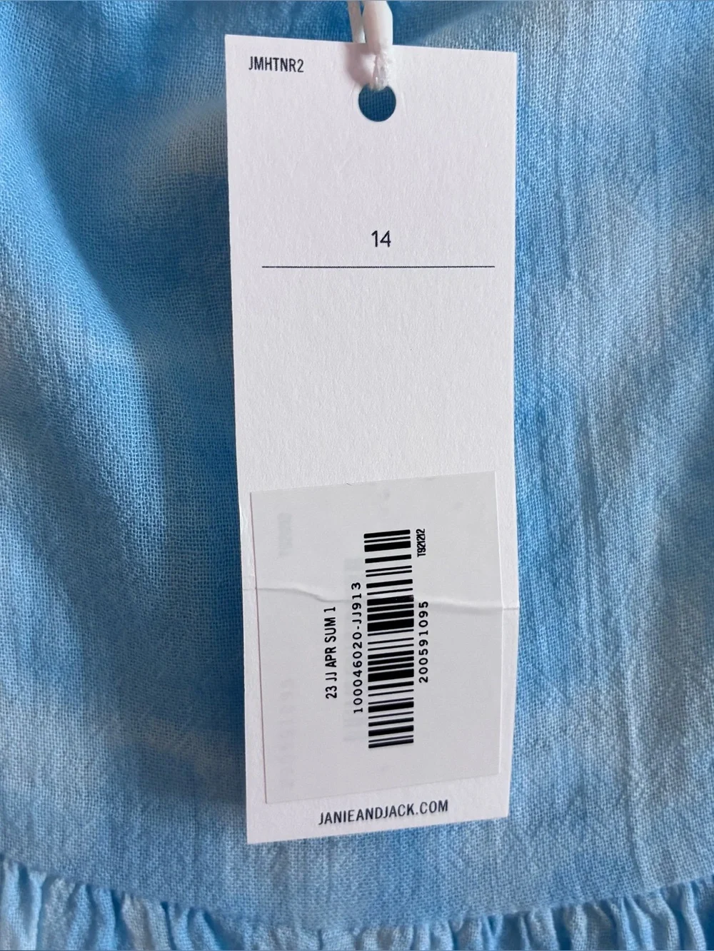 Janie and Jack Batik Breeze Tie-Dye Cotton Jumpsuit Blue Size 14 New pocket